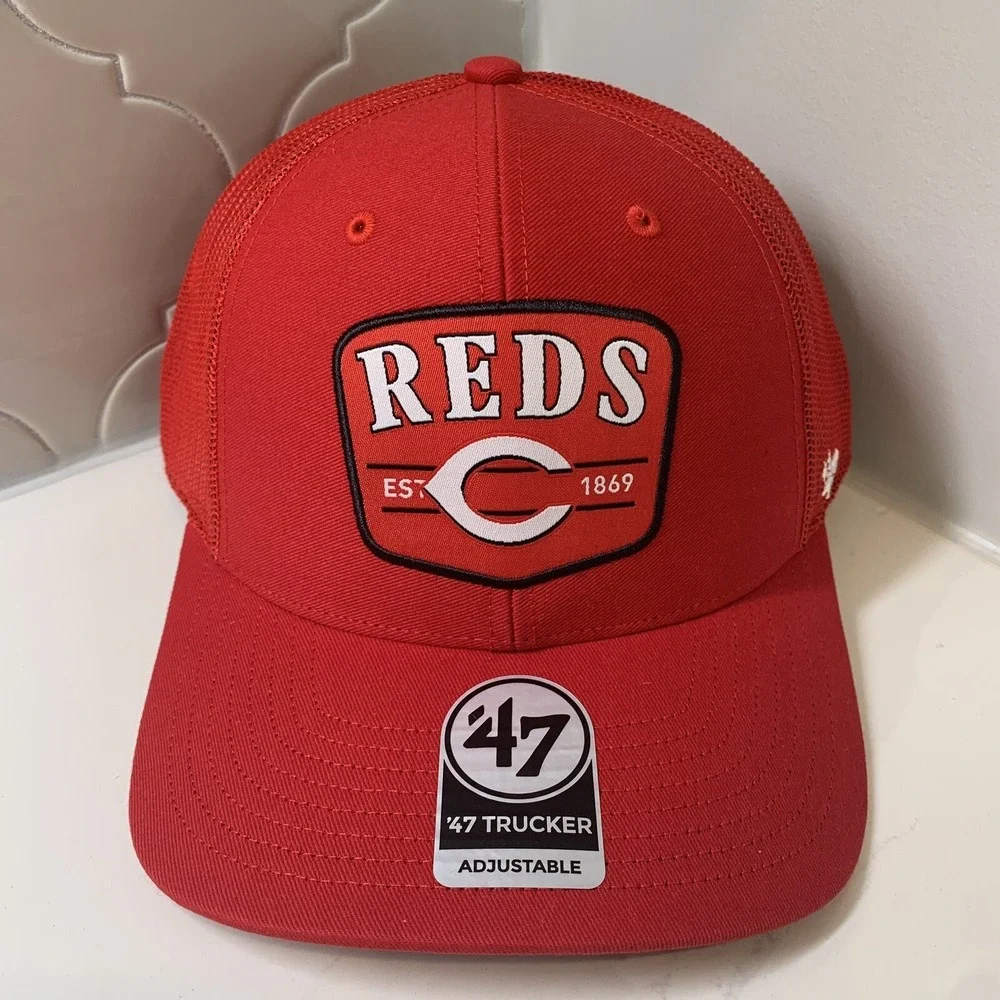 '47 Brand Cincinnati Reds MLB Adjustable Red Snapback Trucker Hat Cap OSFM